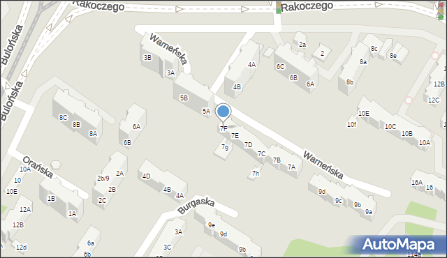 Gdańsk, Warneńska, 7F, mapa Gdańska