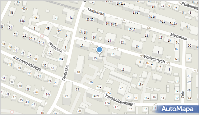Gdańsk, Walecznych, 15A, mapa Gdańska
