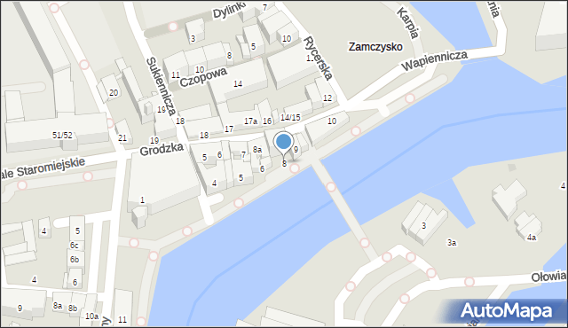 Gdańsk, Wartka, 8, mapa Gdańska