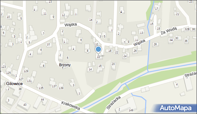 Gilowice, Wąska, 12, mapa Gilowice