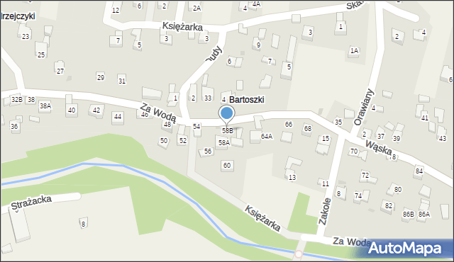 Gilowice, Wąska, 58B, mapa Gilowice