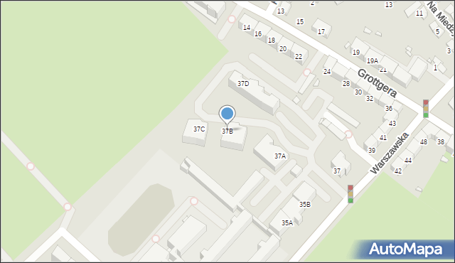 Gliwice, Warszawska, 37B, mapa Gliwic