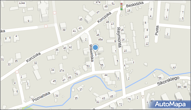 Gliwice, Wawelska, 3, mapa Gliwic