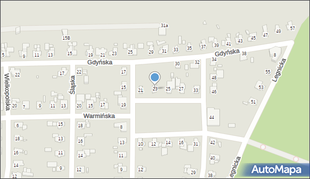 Gliwice, Warmińska, 23, mapa Gliwic