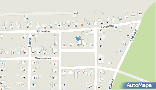 Gliwice, Warmińska, 25, mapa Gliwic