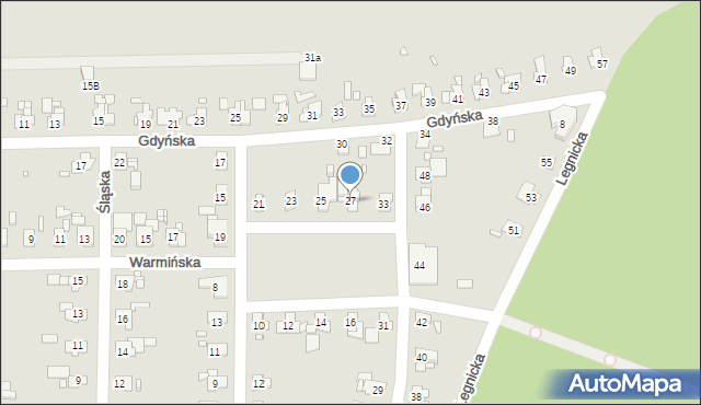 Gliwice, Warmińska, 27, mapa Gliwic