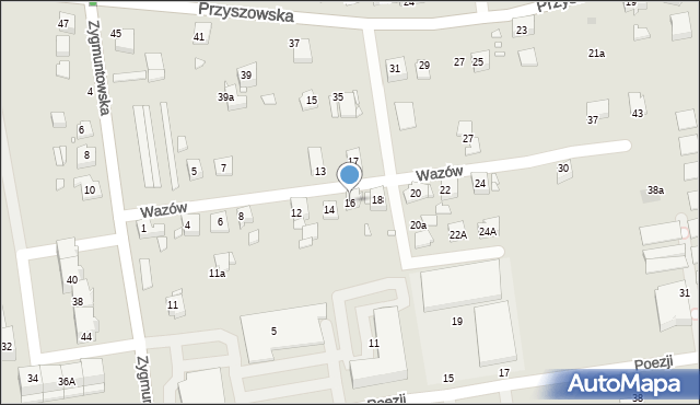 Gliwice, Wazów, 16, mapa Gliwic