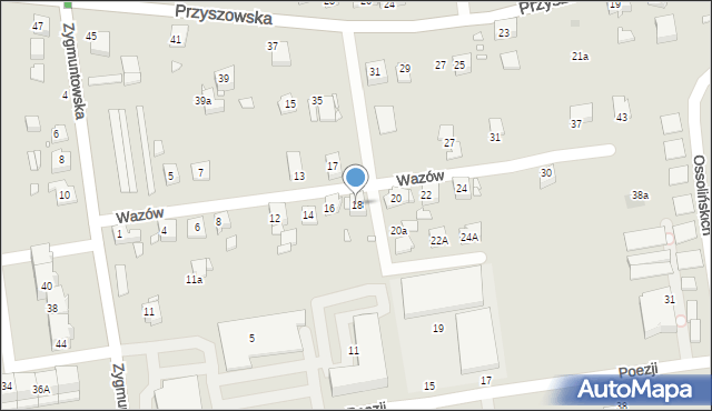 Gliwice, Wazów, 18, mapa Gliwic