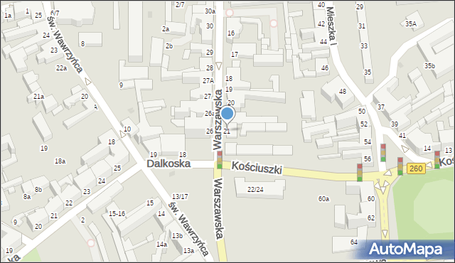 Gniezno, Warszawska, 21, mapa Gniezna