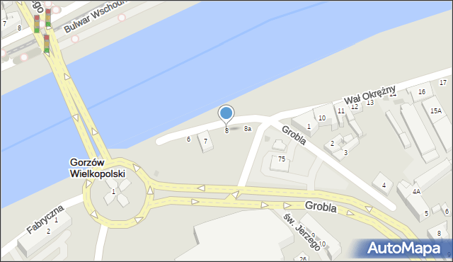 Gorzów Wielkopolski, Wał Okrężny, 8, mapa Gorzów Wielkopolski