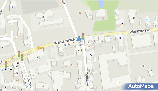 Gorzów Wielkopolski, Warszawska, 34A, mapa Gorzów Wielkopolski