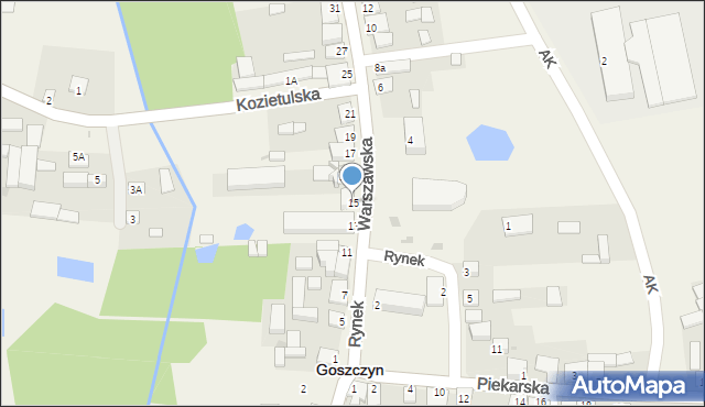 Goszczyn, Warszawska, 15, mapa Goszczyn