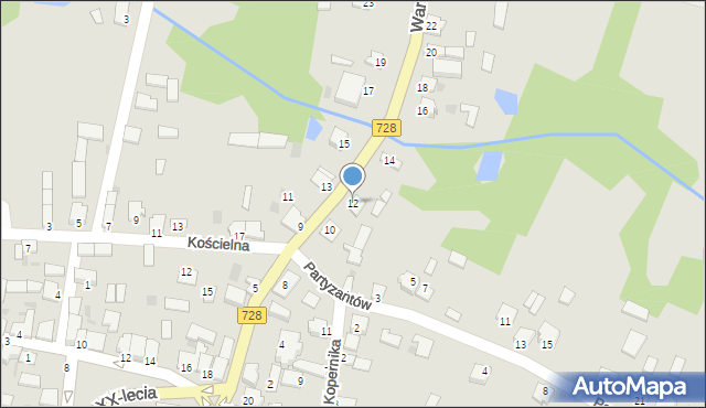 Gowarczów, Warszawska, 12, mapa Gowarczów