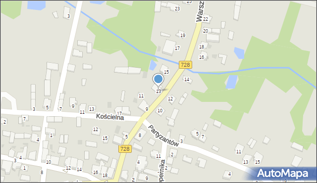 Gowarczów, Warszawska, 13, mapa Gowarczów