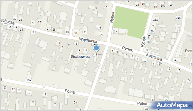 Grabowiec, Wąchocka, 1, mapa Grabowiec