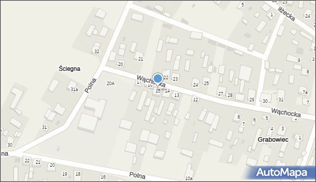 Grabowiec, Wąchocka, 15, mapa Grabowiec