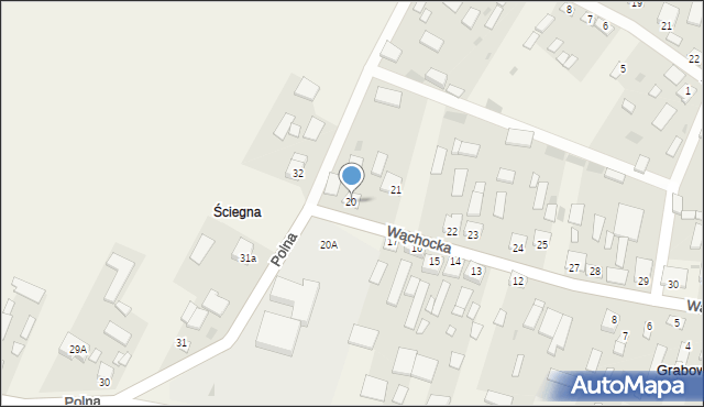 Grabowiec, Wąchocka, 20, mapa Grabowiec