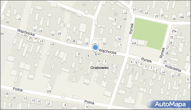 Grabowiec, Wąchocka, 5, mapa Grabowiec