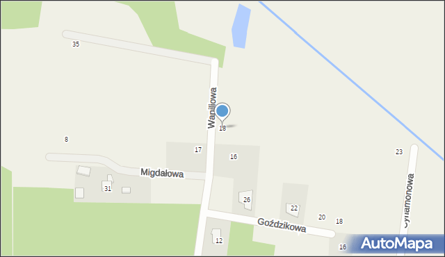 Grabówka, Waniliowa, 18, mapa Grabówka