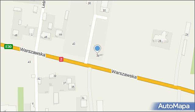 Gręzów, Warszawska, 34, mapa Gręzów