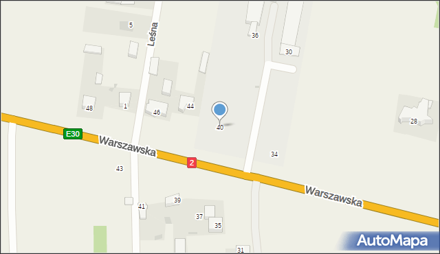 Gręzów, Warszawska, 40, mapa Gręzów