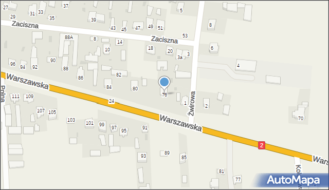 Gręzów, Warszawska, 76, mapa Gręzów