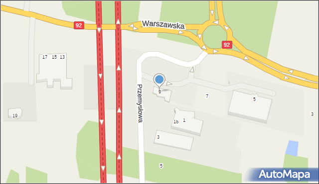 Gręzów, Warszawska, 9, mapa Gręzów