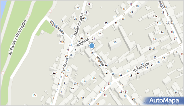 Grudziądz, Wąska, 25, mapa Grudziądza