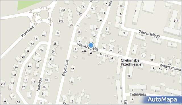 Grudziądz, Wawrzyniaka, 15, mapa Grudziądza