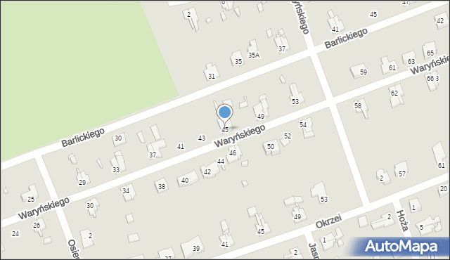 Gubin, Waryńskiego Ludwika, 45, mapa Gubin
