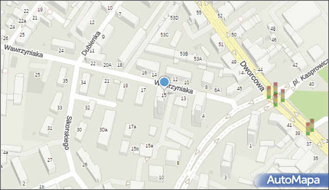 Inowrocław, Wawrzyniaka Piotra, ks., 15, mapa Inowrocławia