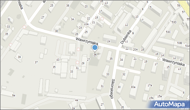 Inowrocław, Wawrzyniaka Piotra, ks., 25, mapa Inowrocławia