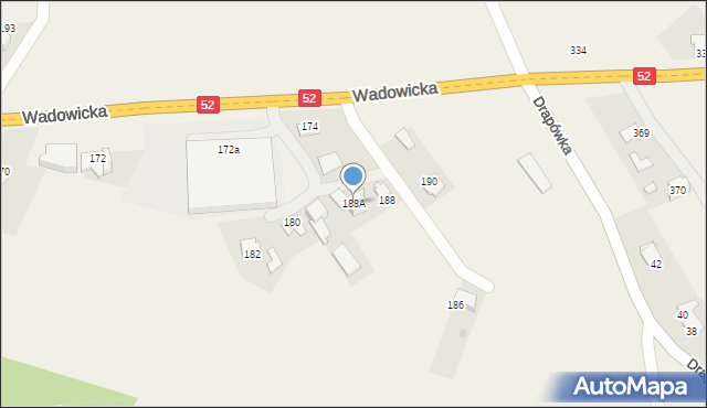 Inwałd, Wadowicka, 188A, mapa Inwałd