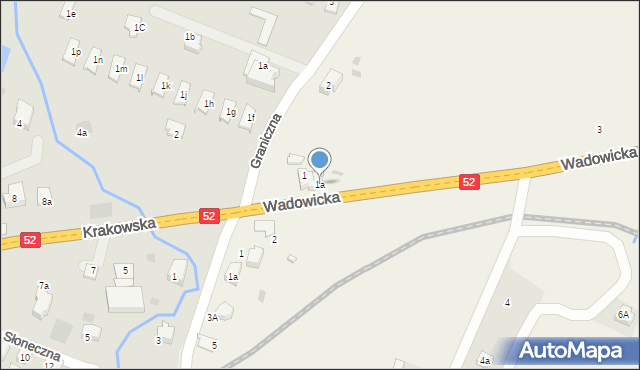 Inwałd, Wadowicka, 1a, mapa Inwałd