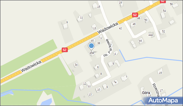 Inwałd, Wadowicka, 40a, mapa Inwałd