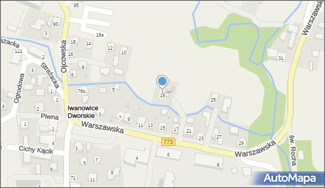 Iwanowice Dworskie, Warszawska, 19, mapa Iwanowice Dworskie