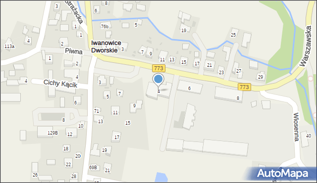 Iwanowice Dworskie, Warszawska, 4, mapa Iwanowice Dworskie