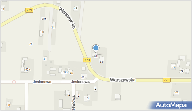 Iwanowice Dworskie, Warszawska, 61, mapa Iwanowice Dworskie