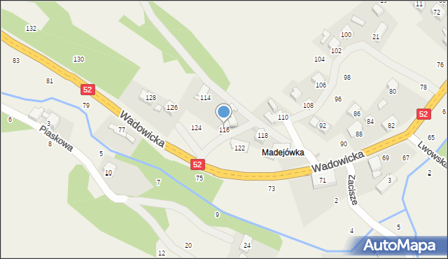 Izdebnik, Wadowicka, 116, mapa Izdebnik