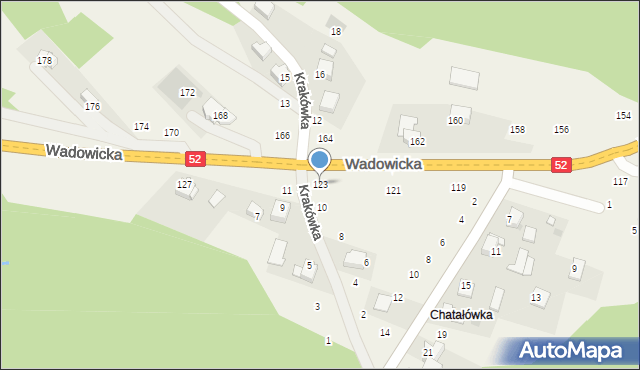 Izdebnik, Wadowicka, 123, mapa Izdebnik