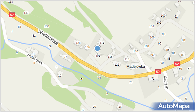 Izdebnik, Wadowicka, 124, mapa Izdebnik