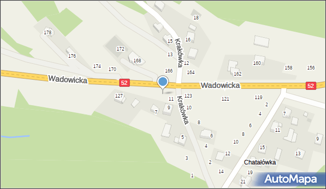 Izdebnik, Wadowicka, 125, mapa Izdebnik