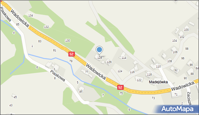 Izdebnik, Wadowicka, 128, mapa Izdebnik