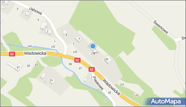 Izdebnik, Wadowicka, 138, mapa Izdebnik