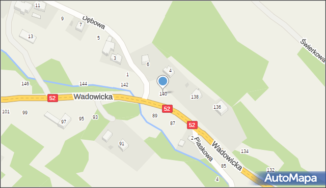 Izdebnik, Wadowicka, 140, mapa Izdebnik