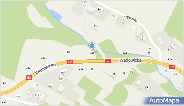 Izdebnik, Wadowicka, 146, mapa Izdebnik