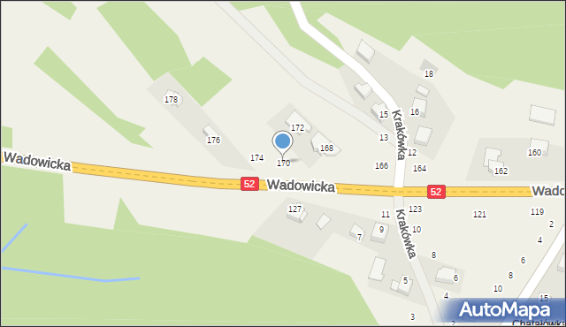 Izdebnik, Wadowicka, 170, mapa Izdebnik