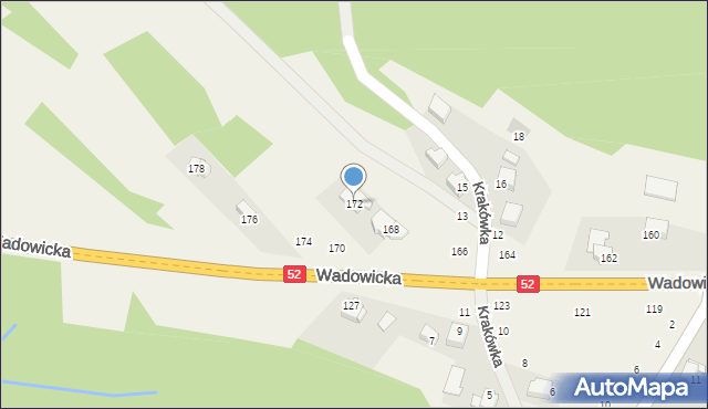 Izdebnik, Wadowicka, 172, mapa Izdebnik