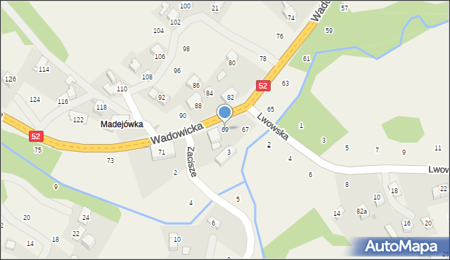 Izdebnik, Wadowicka, 69, mapa Izdebnik