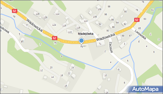 Izdebnik, Wadowicka, 73, mapa Izdebnik